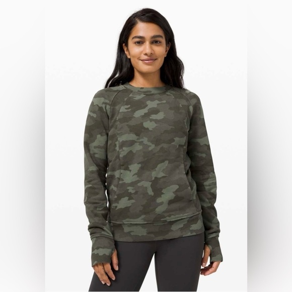 Lululemon Scuba Crew Neck Pullover Sweatshirt Camo Size 2 - Picture 1 of 11